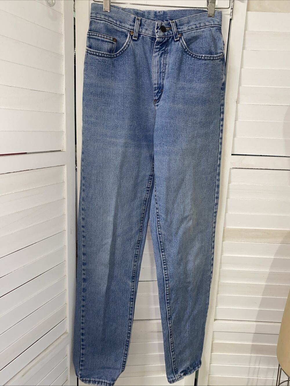 Vtg Lee Jeans Women's 7 Long Denim High Rise Mom 100% Cotton USA 27” Waist